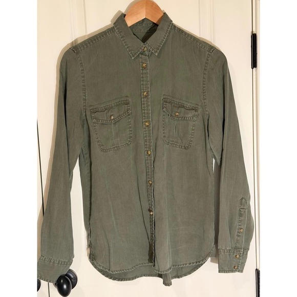 American Eagle Outfitters Other - American Eagle Outfitters Mens Olive Green Lyocell Long Sleeve Utility Shirt S